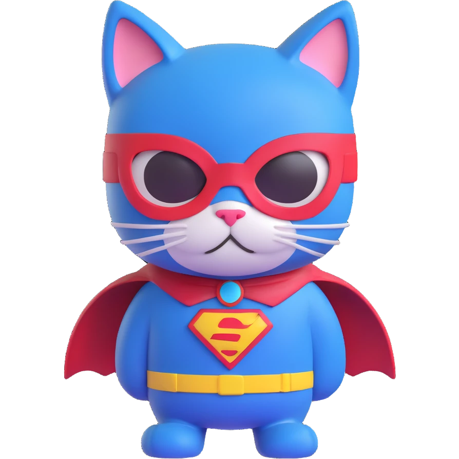 super cat, 3d emoji style emoji