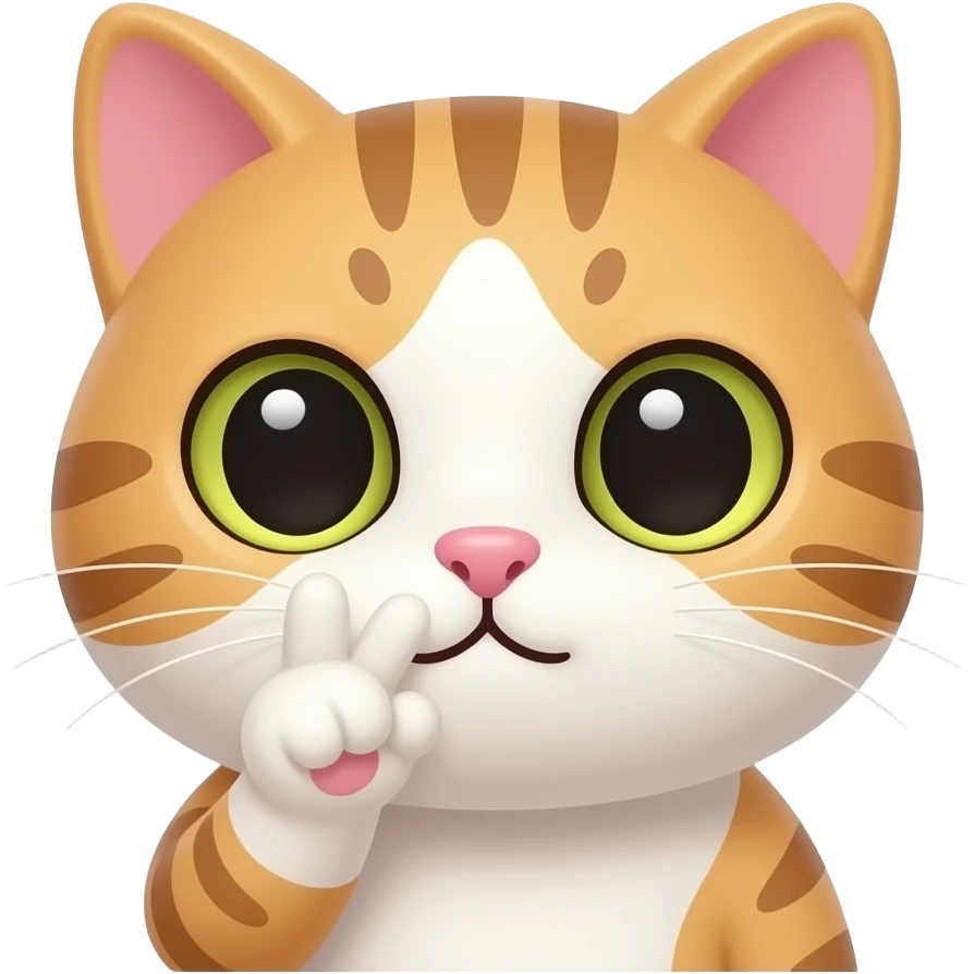 cat uwu, shy gesture, cute, kawaii, portrait, head shot emoji