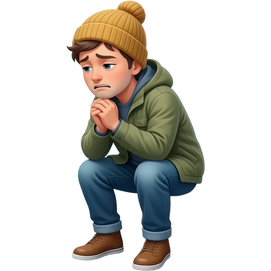 Человеку э холодно у реки emoji