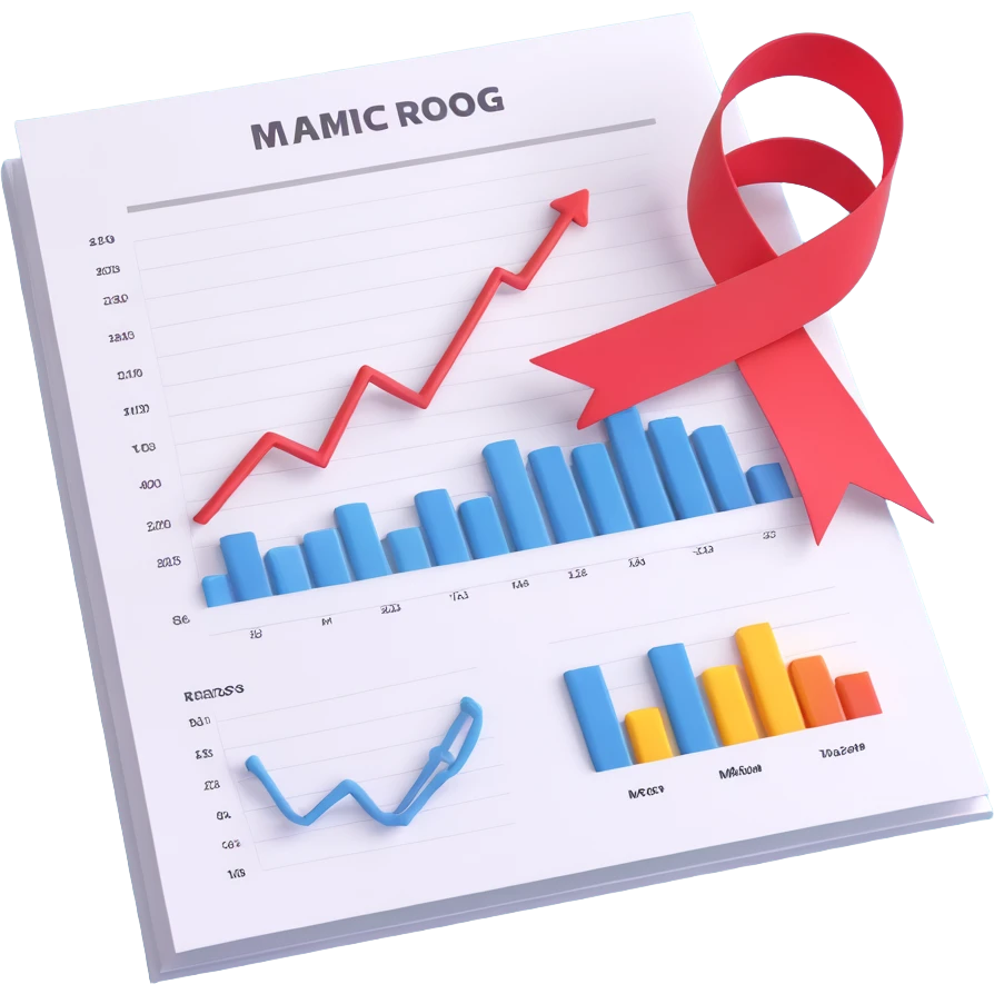report page with chart inside, red ribbon emoji