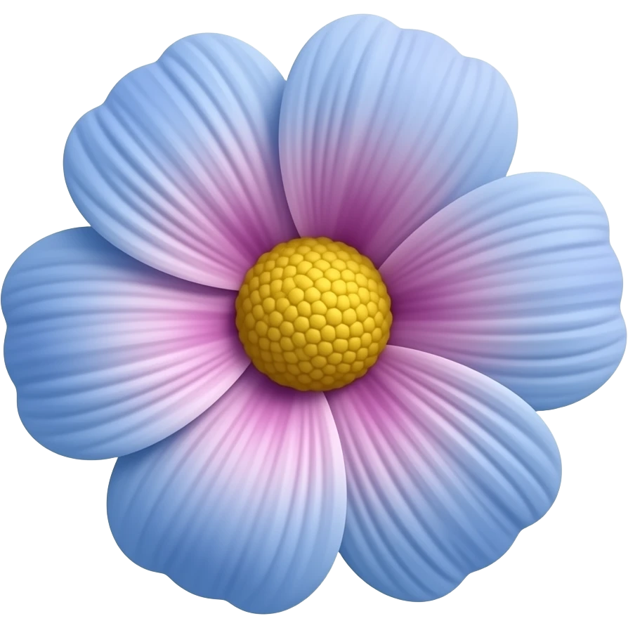 Make a pink and blue flower emoji