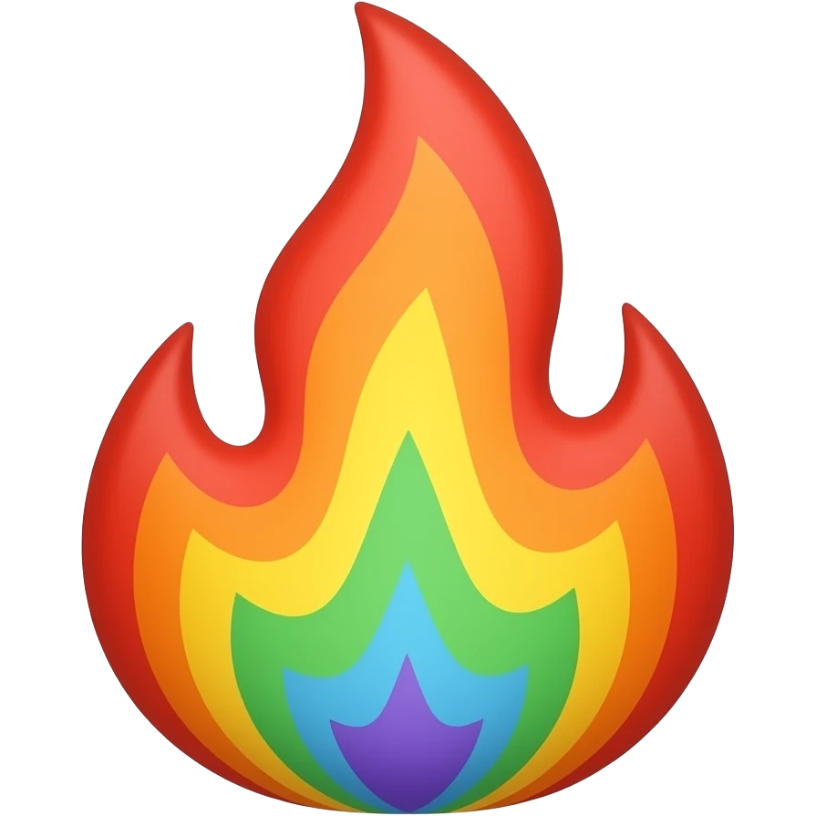 Rainbow fire emoji