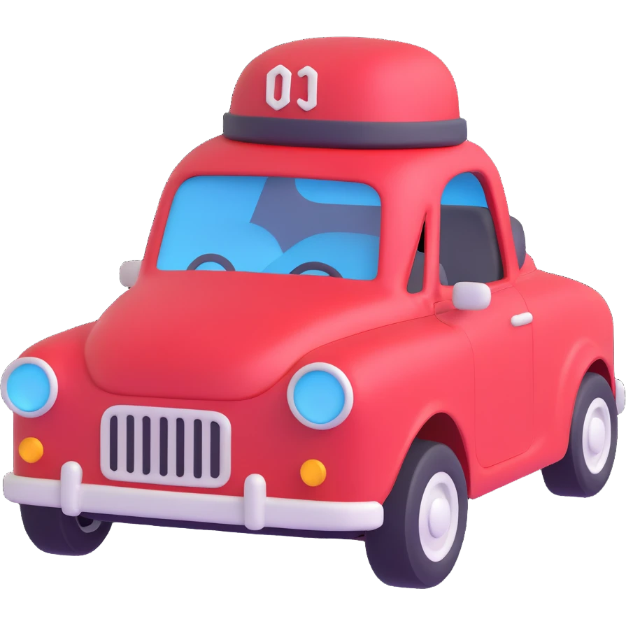 car wearing a hat emoji