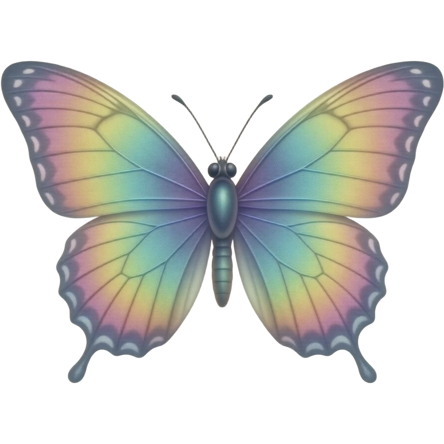 Auroral gradient-colored sparkly glittery butterfly emoji