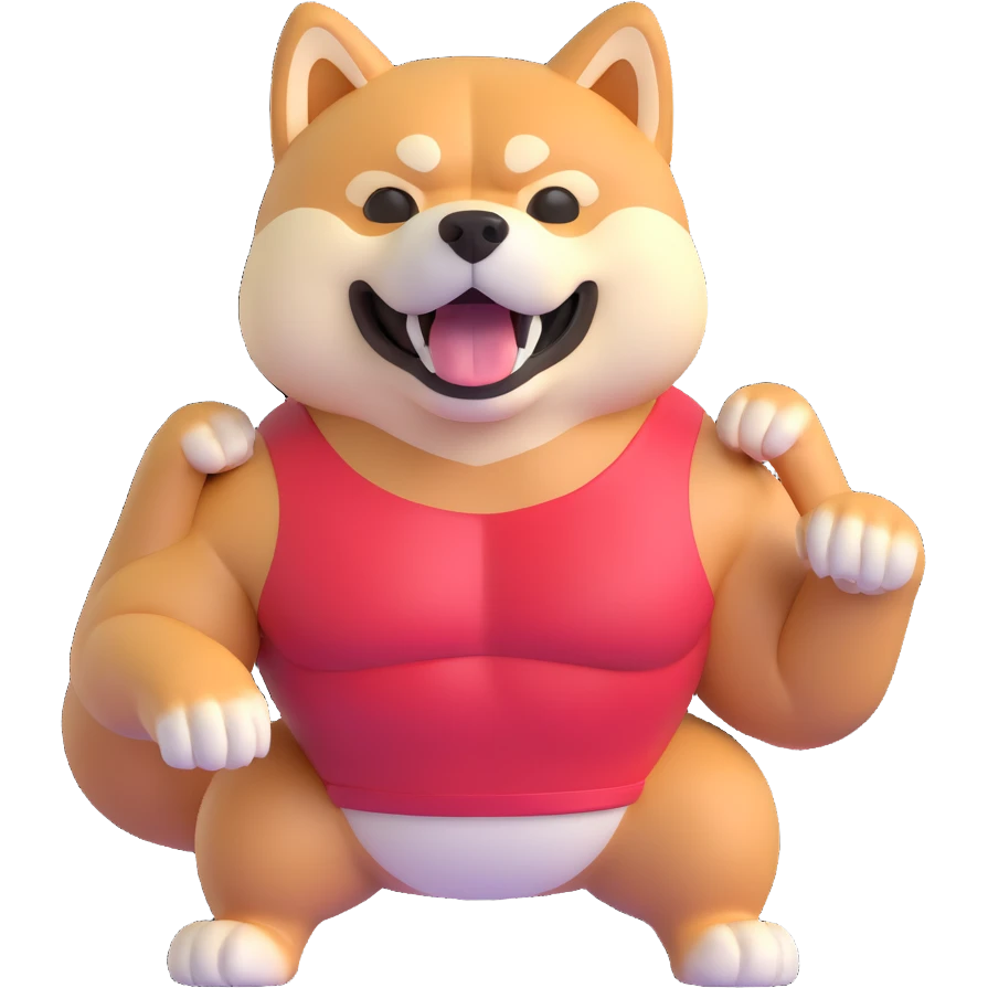 shiba inu with muscles emoji
