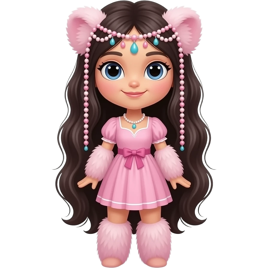 Fuzzy slim oriental feathery long-haired beaded mane cozy rosy aesthetic feathery feminine Rosy beautiful emoji