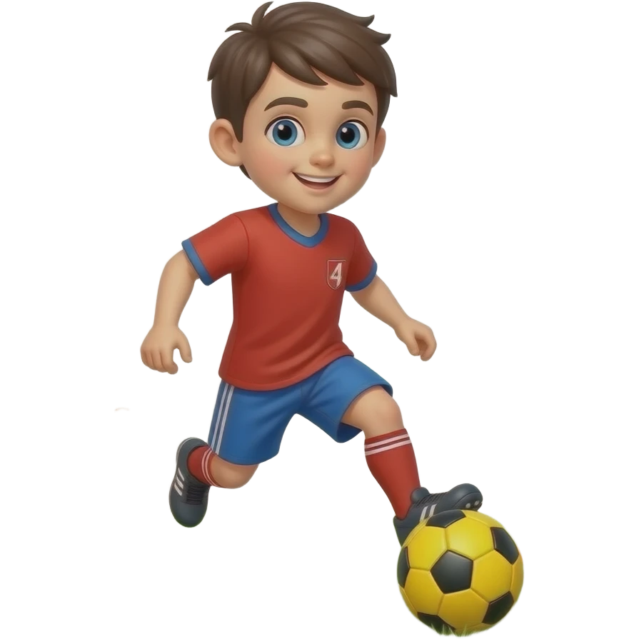 a kid dribbling a ball between cones emoji