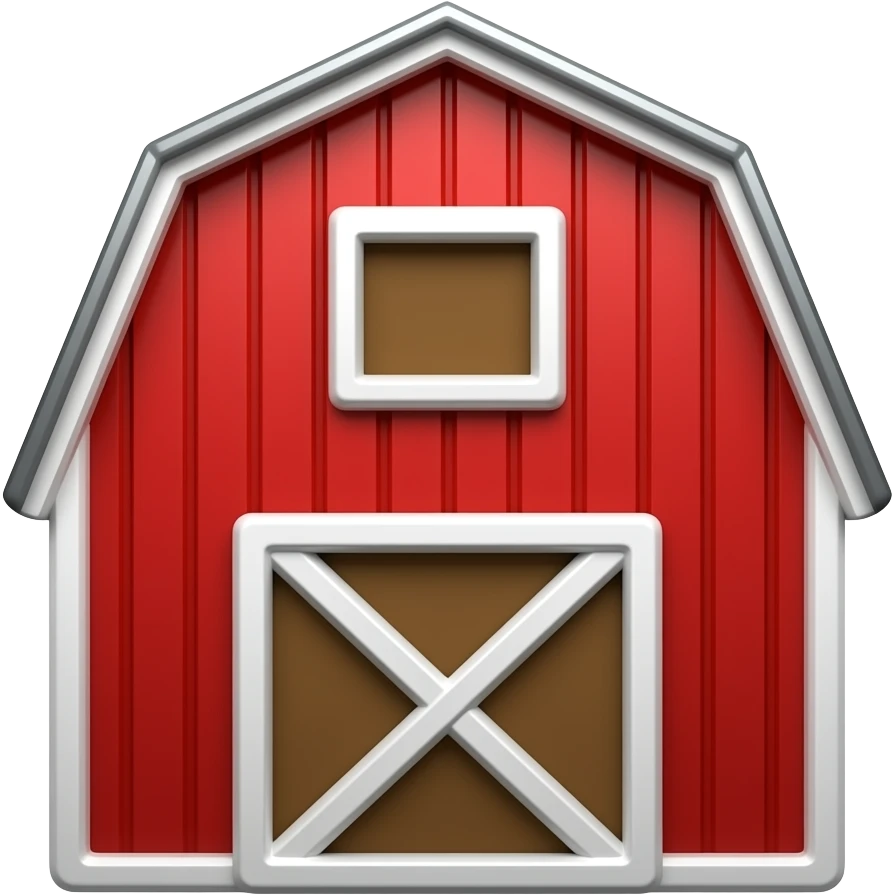Barn building emoji tile for video game emoji