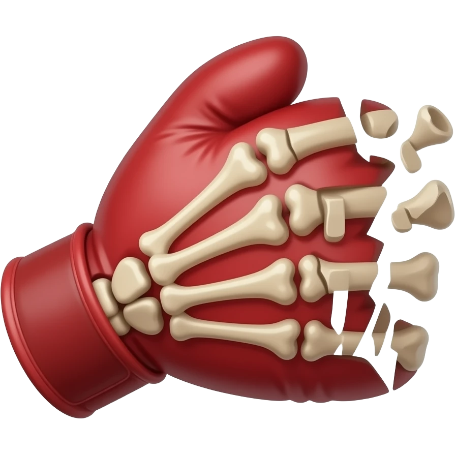 Create an emoji of broken wrist’s bones with a boxing glove emoji
