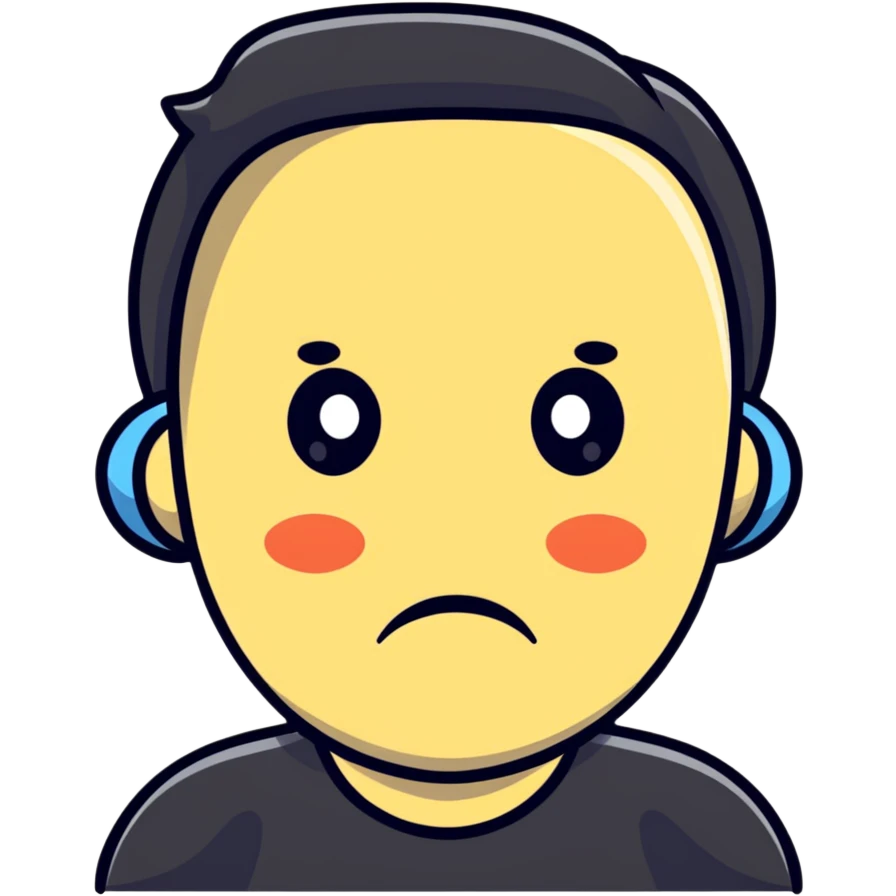 face with skeptical expression and disapproval emoji
