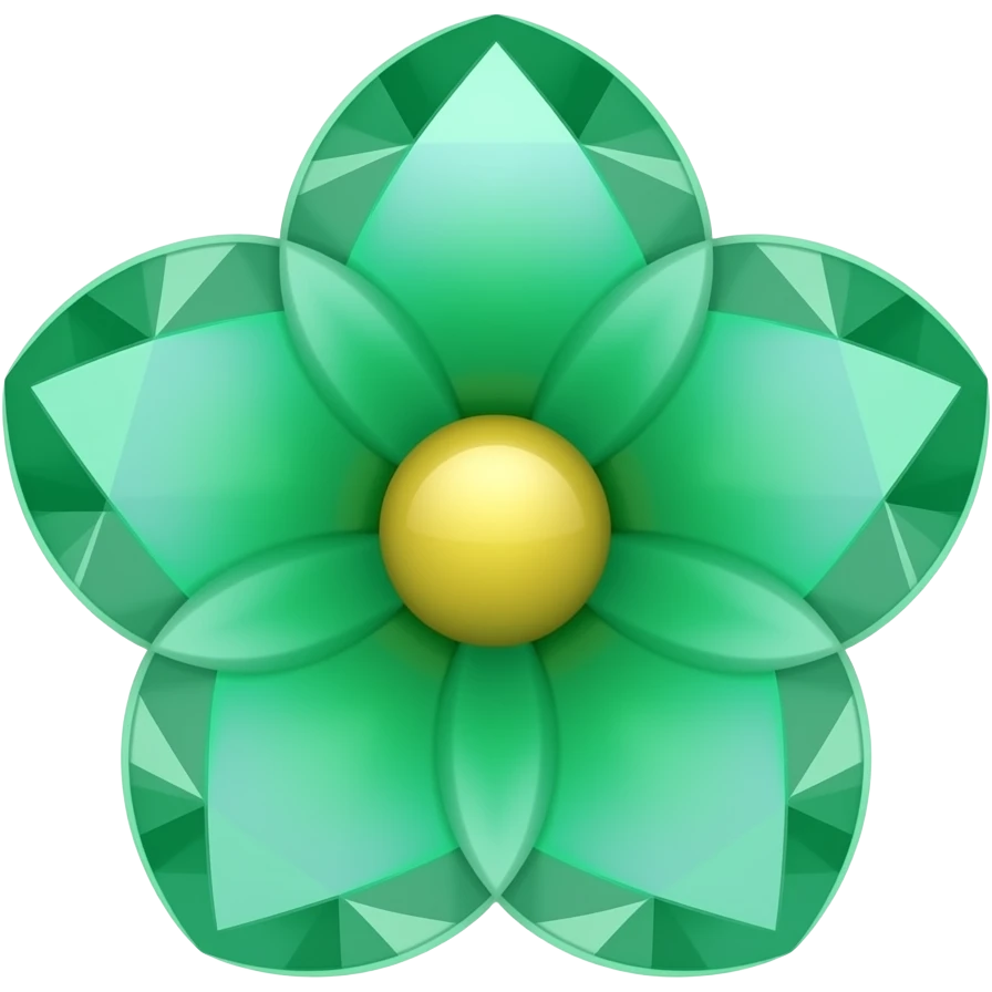 asme un diamante en forma de flor de color jade emoji