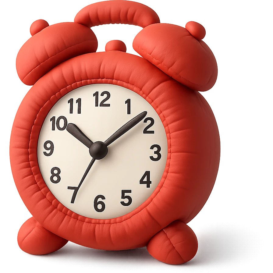 red vintage alarm clock emoji