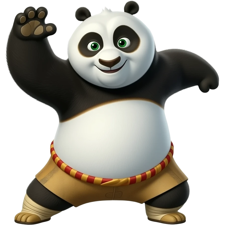Create emojis with kun fu panda With all body and he is in moving only him emoji