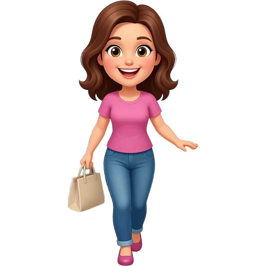 Laughing Brunette woman leaves kitchen messy emoji