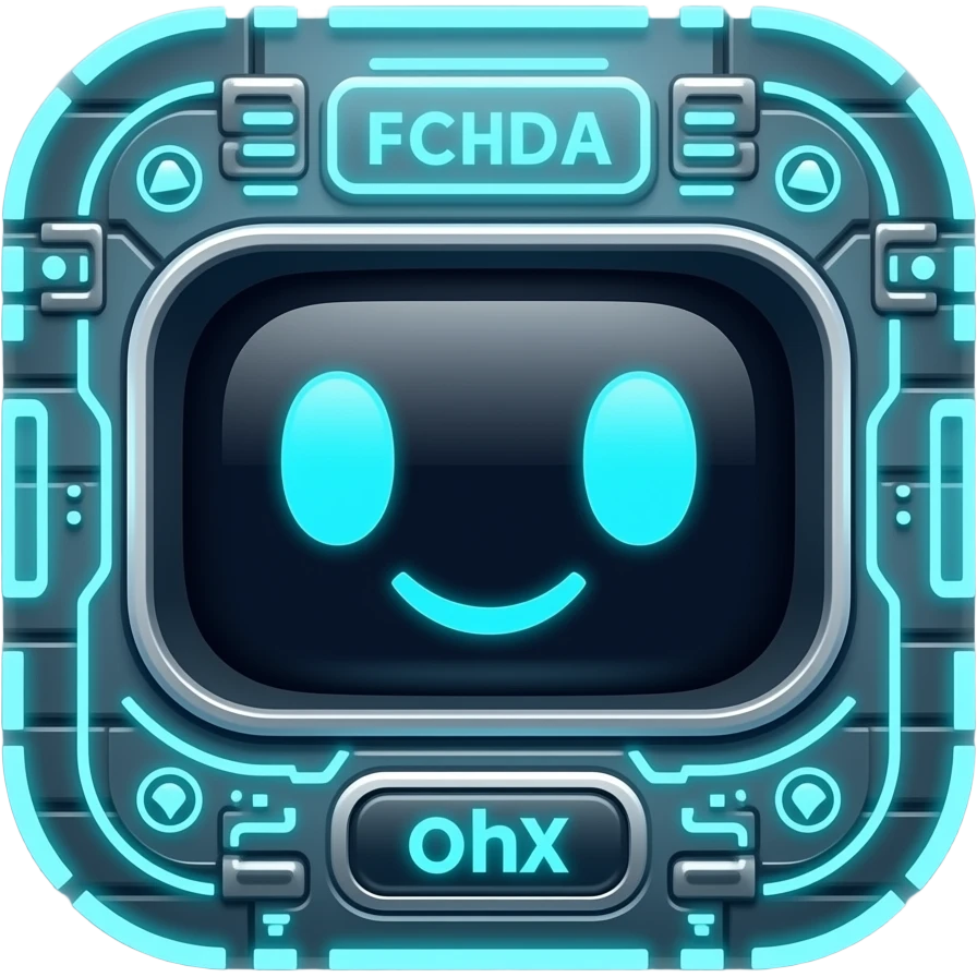 simple friendly chatbot cool looking and techy emoji