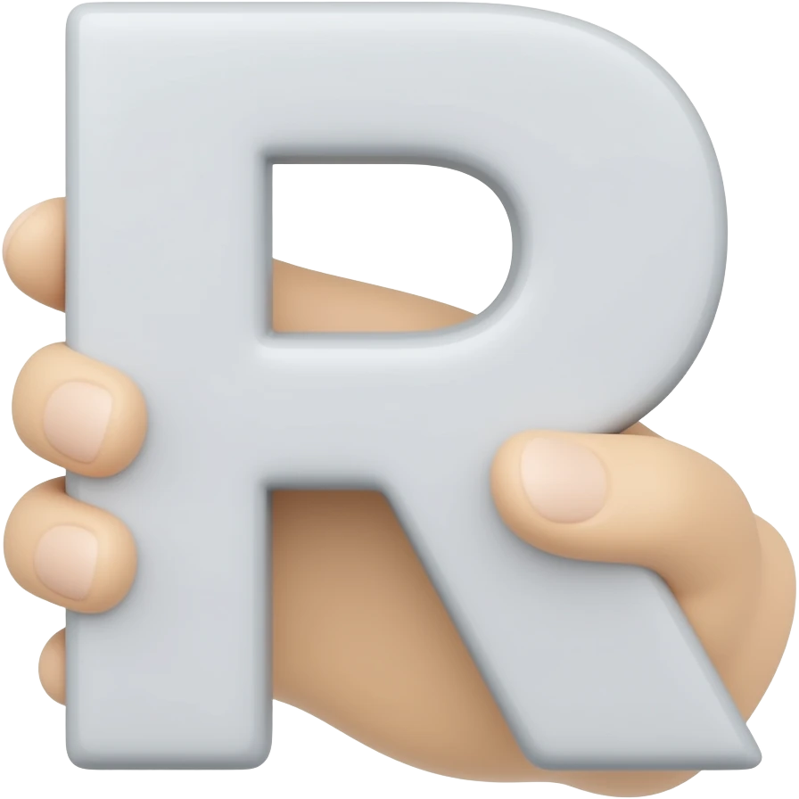 Eliyle R harfli emoji