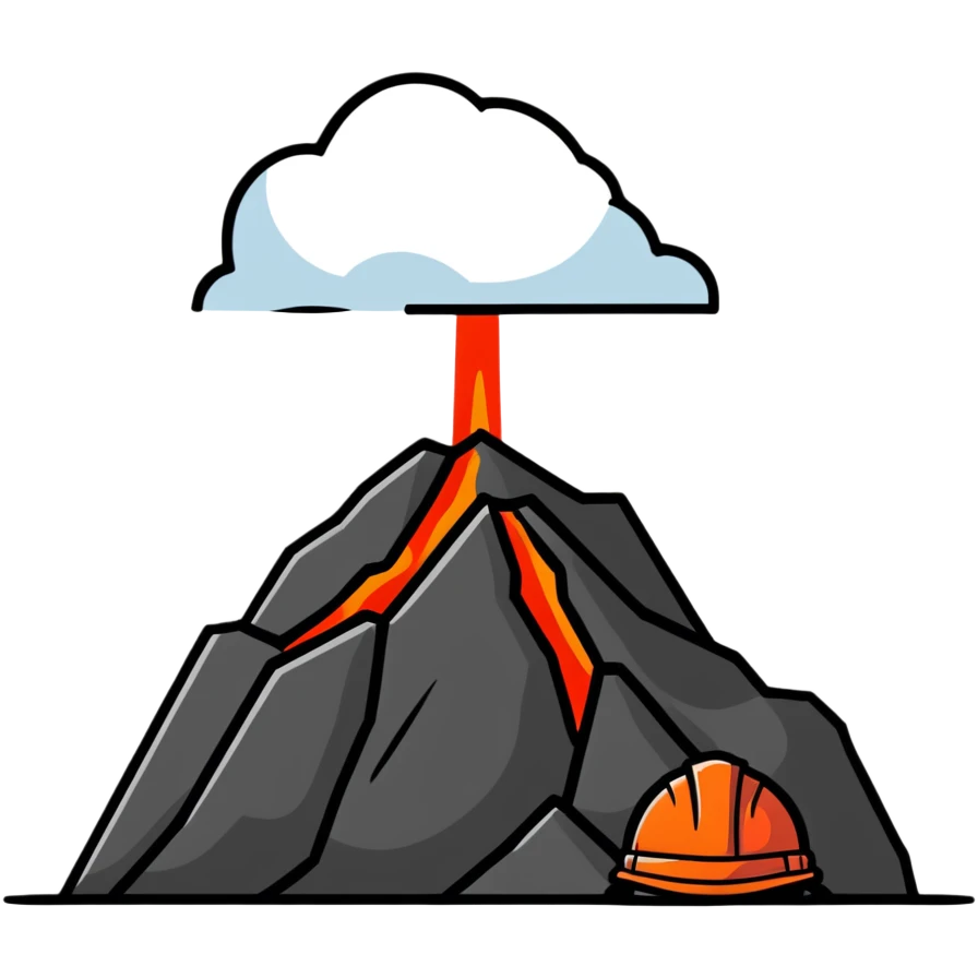appearance hardhat volcano emoji