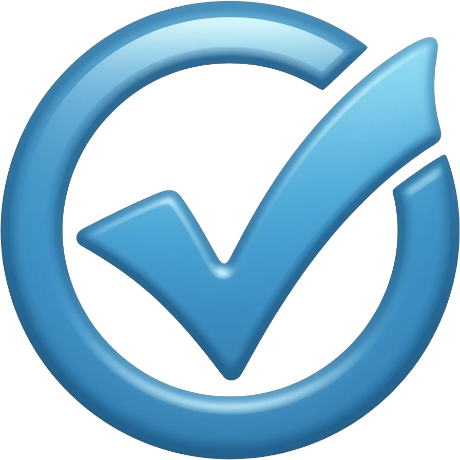 Tick mark ✅ In all blue with circular edge and points on circular edge emoji