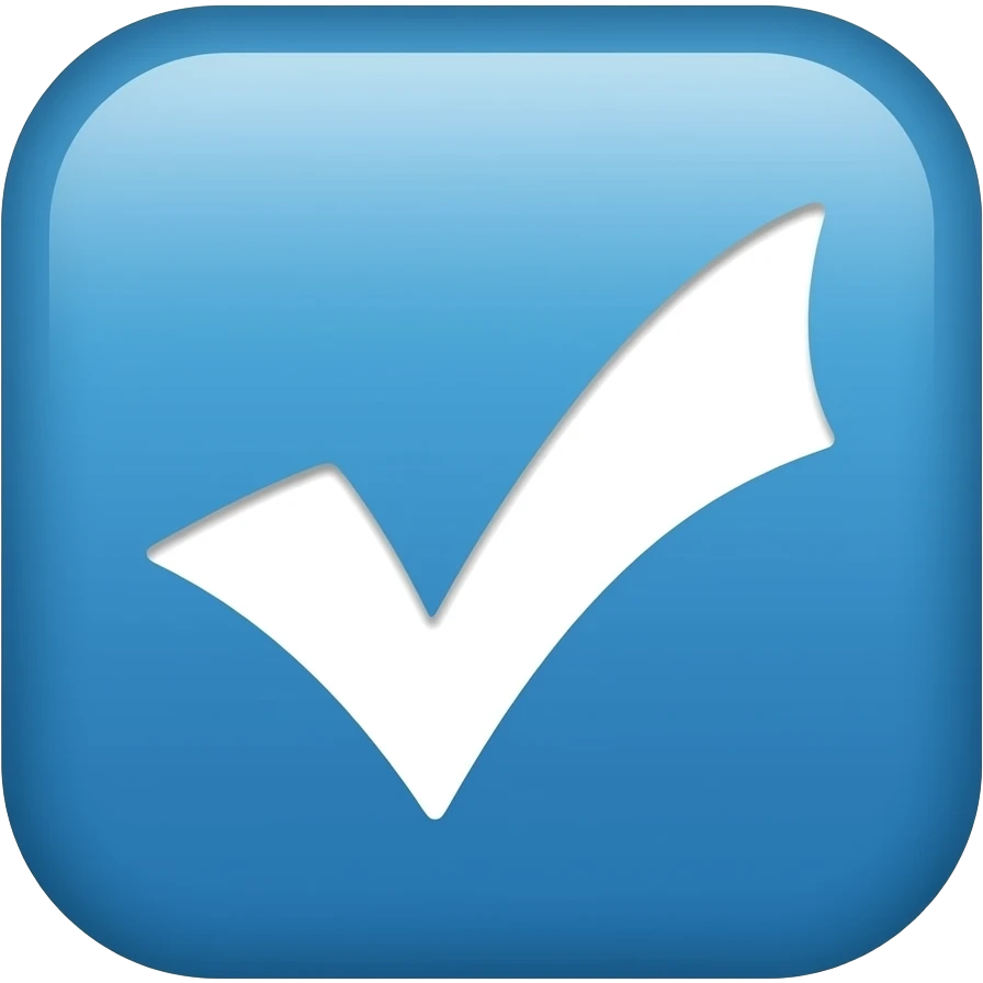 Make a white tick with blue background emoji