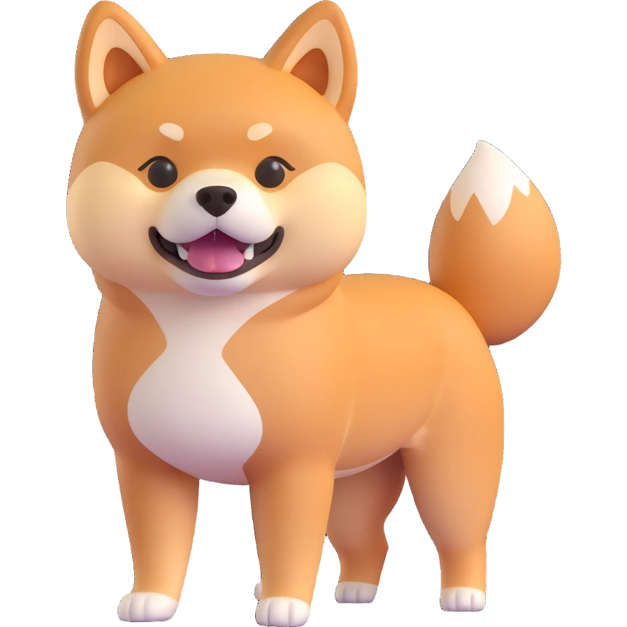 shiba inu, showing muscles emoji