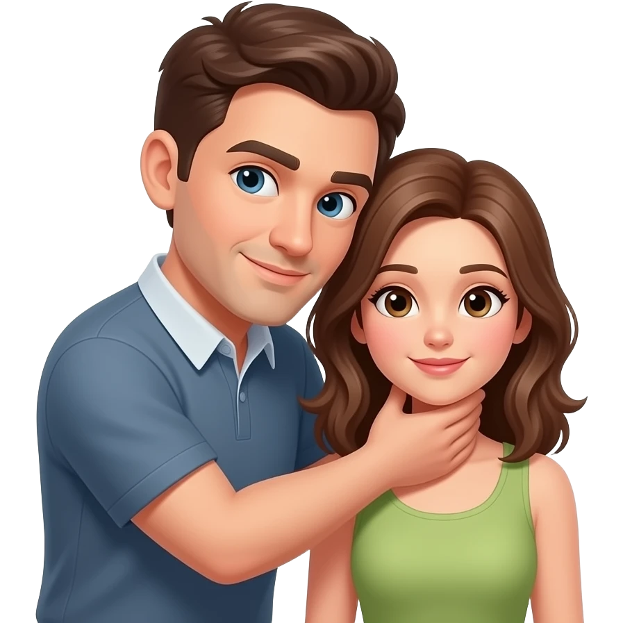 Someone Hand on woman throat emoji brown hair emoji