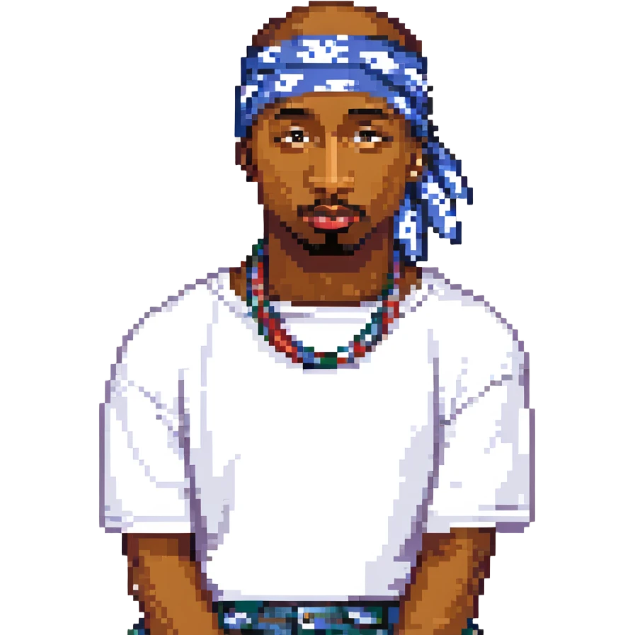 2Pac в полный рост, no background emoji