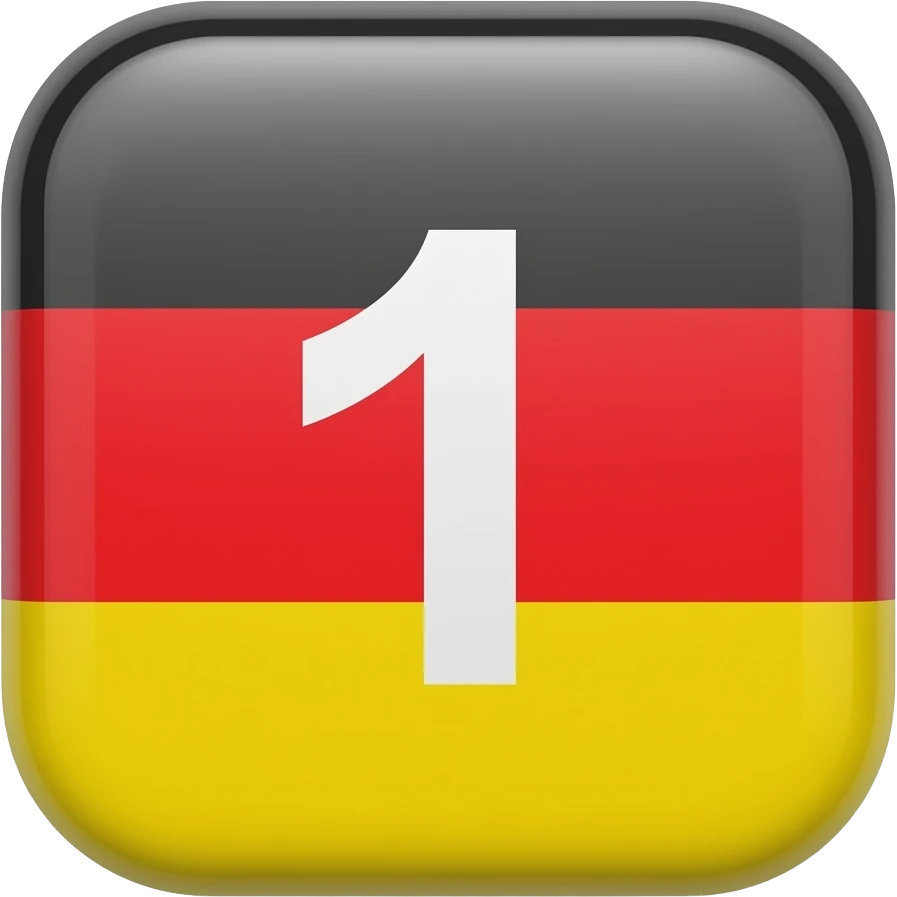 "1" on a german flag placard emoji