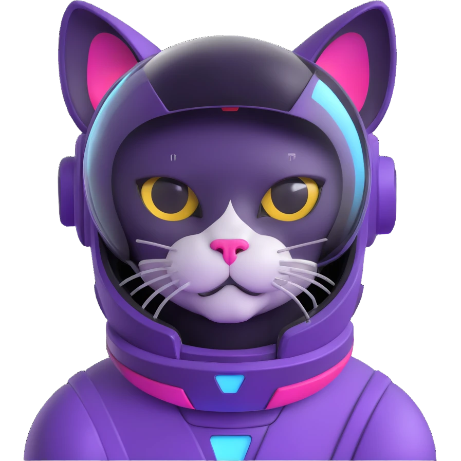 space cat with futuristic visor emoji