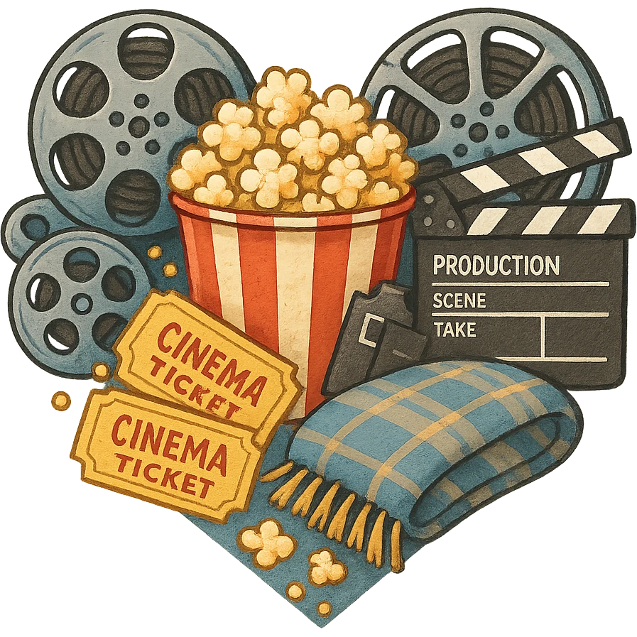 heart with a movie night theme emoji