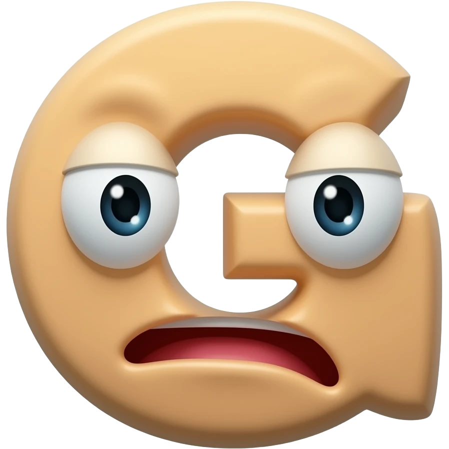 Grumpy irritated word - 3d emoji
