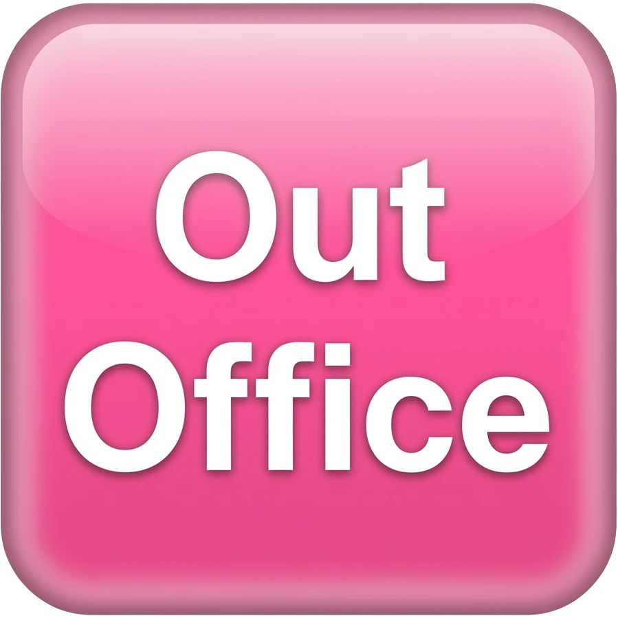 pink out of office sign emoji