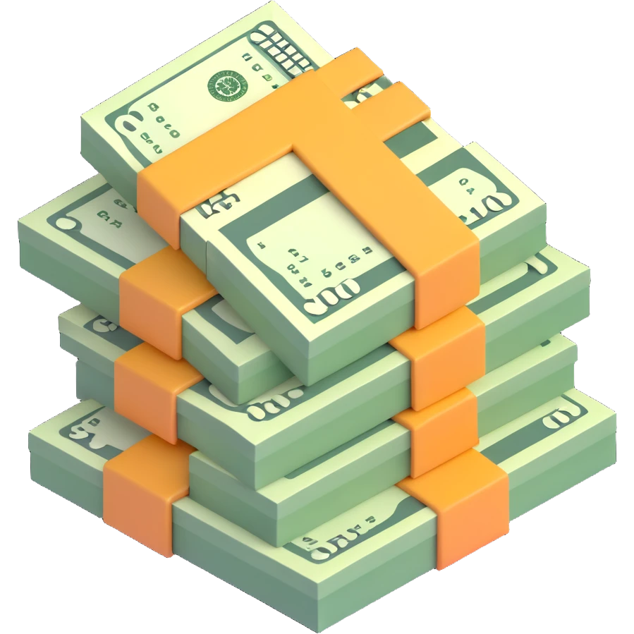 cash money, dollar bills, money stack emoji