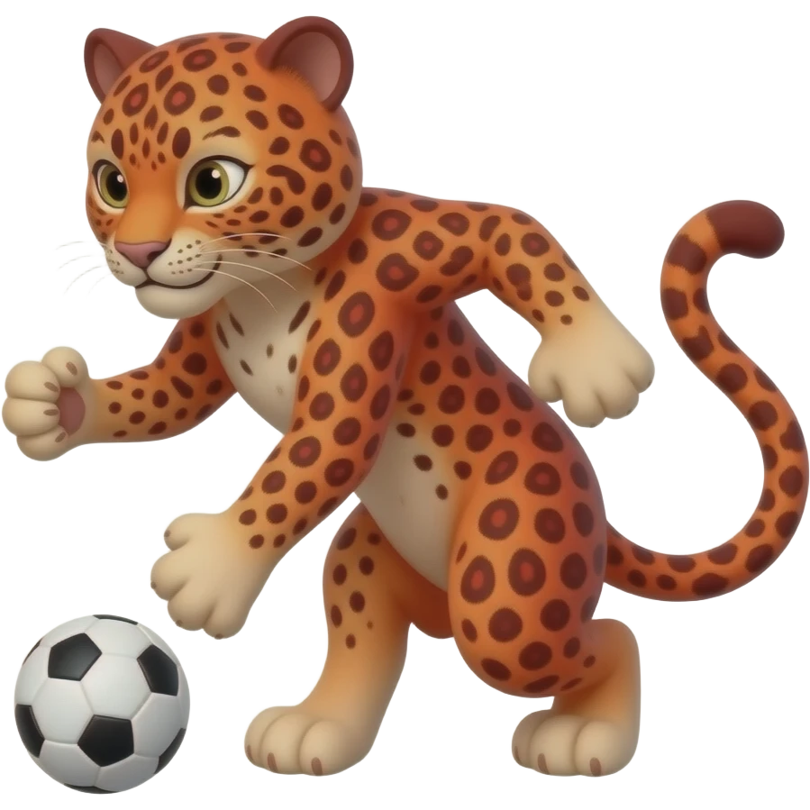 a red leopard playing football emoji