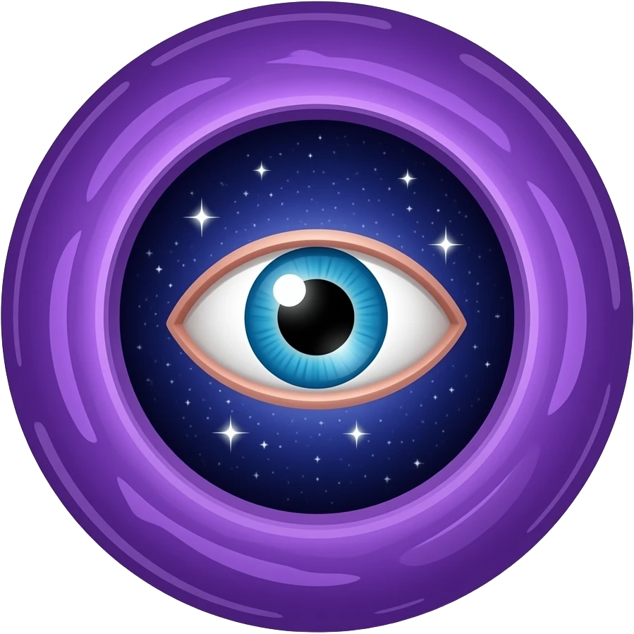 a purple portal wif a eye to another galaxy full body emoji