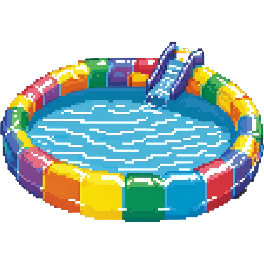 inflatable pool with water slide emoji