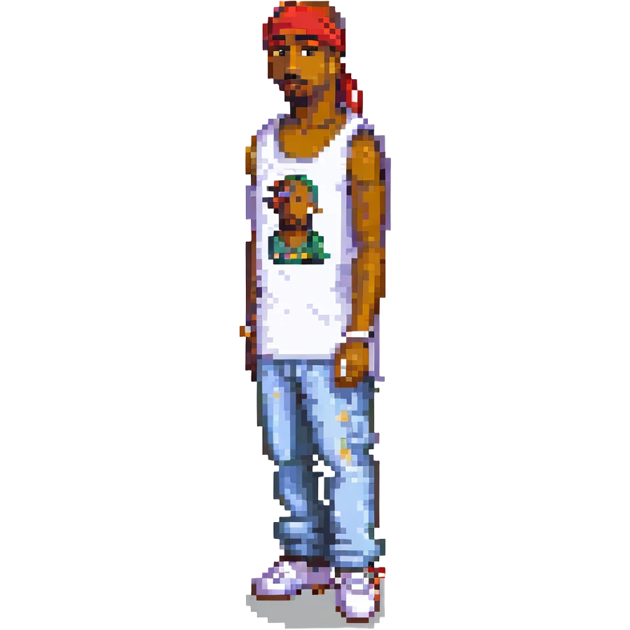 2Pac в полный рост, no background emoji
