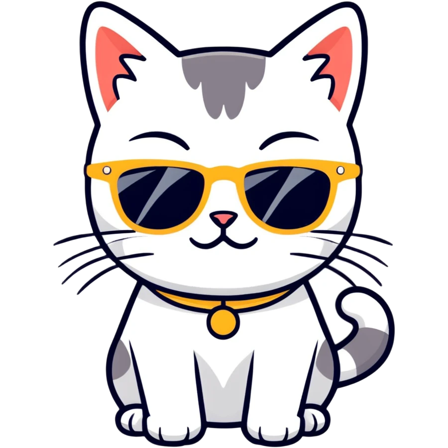 Cat with sunglasses emoji