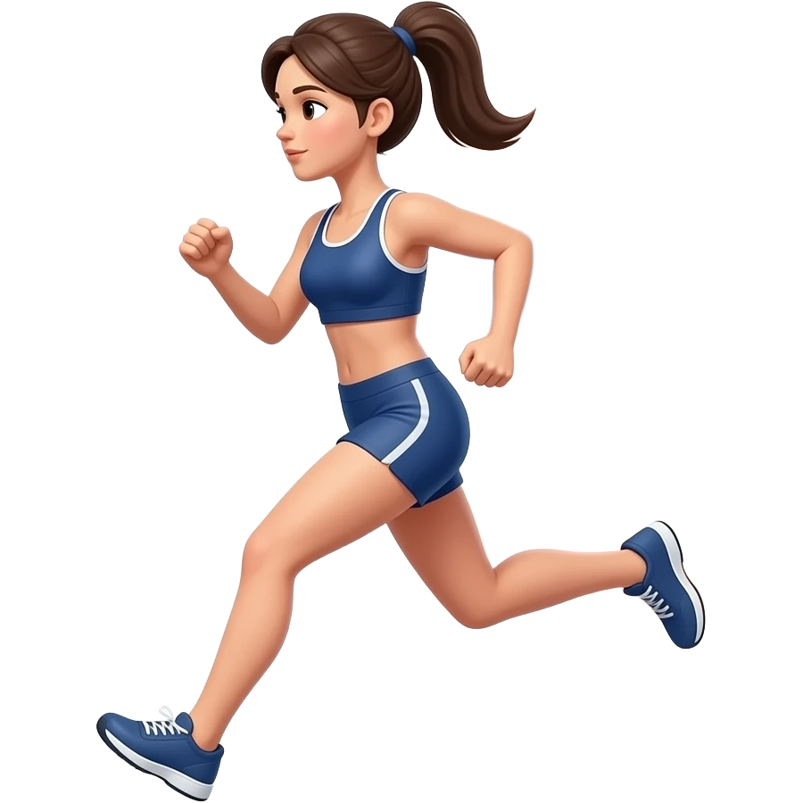 🏃‍♀️ это девушка-бегун впереди нее другая нога эффект бега emoji