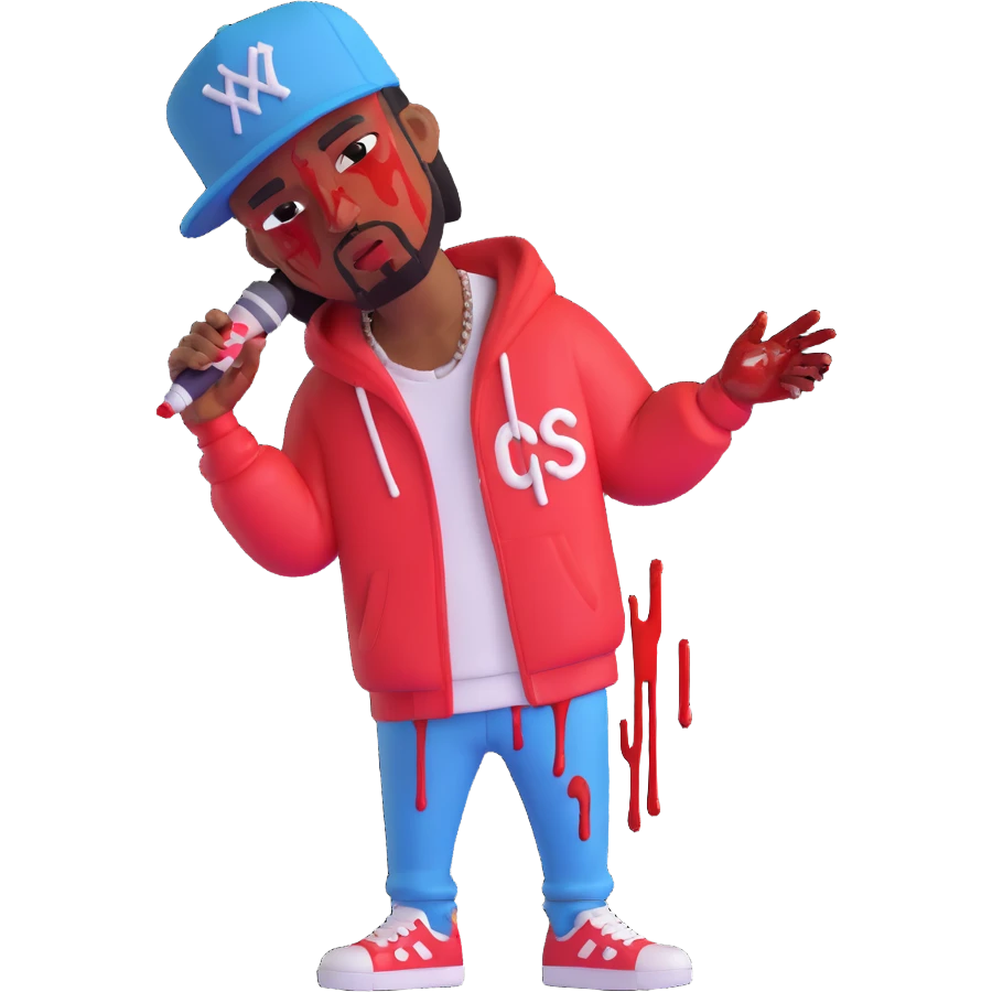 rapper with blood emoji
