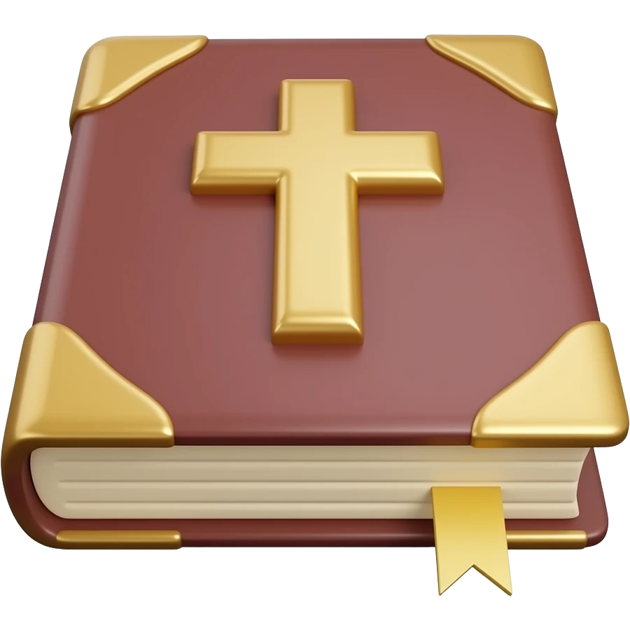 3D bible with a cross on it emoji