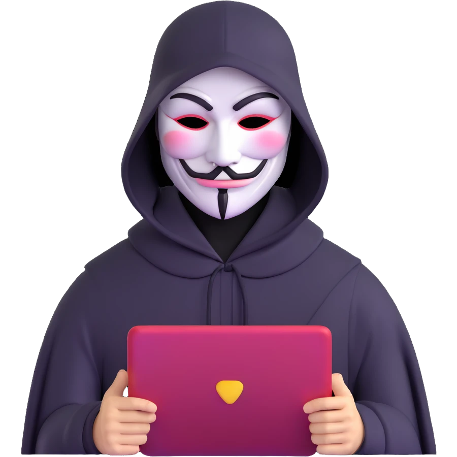 anonymous hacker with mask emoji