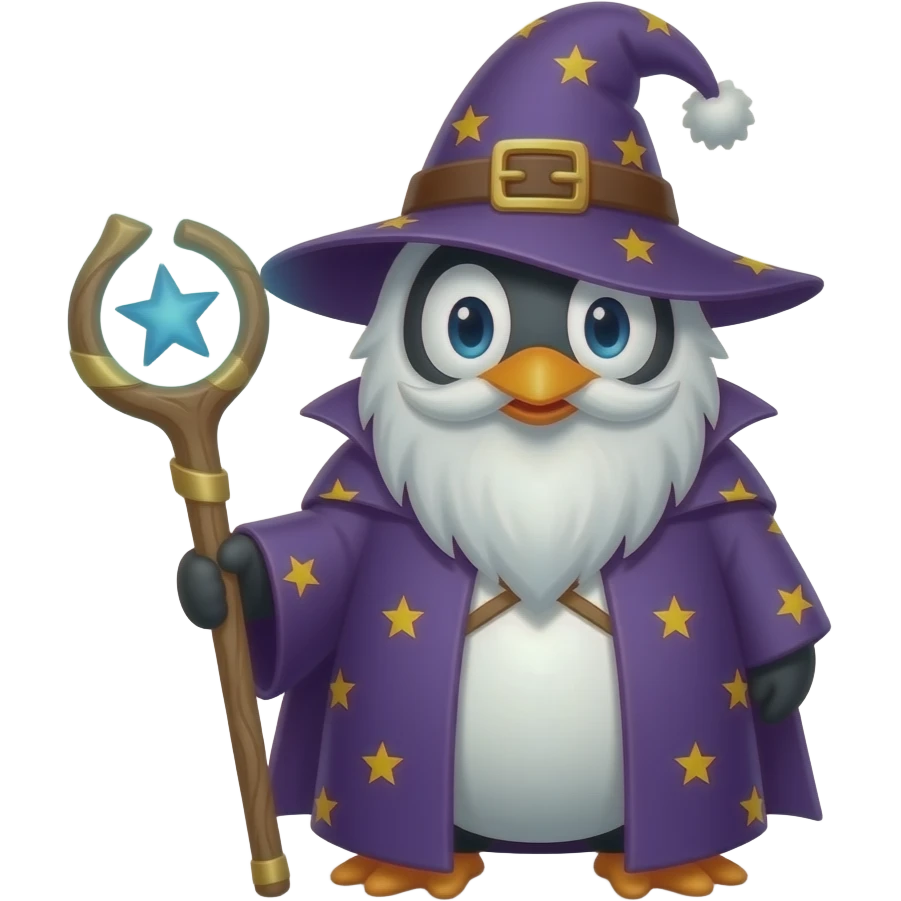 Penguin Wizard emoji