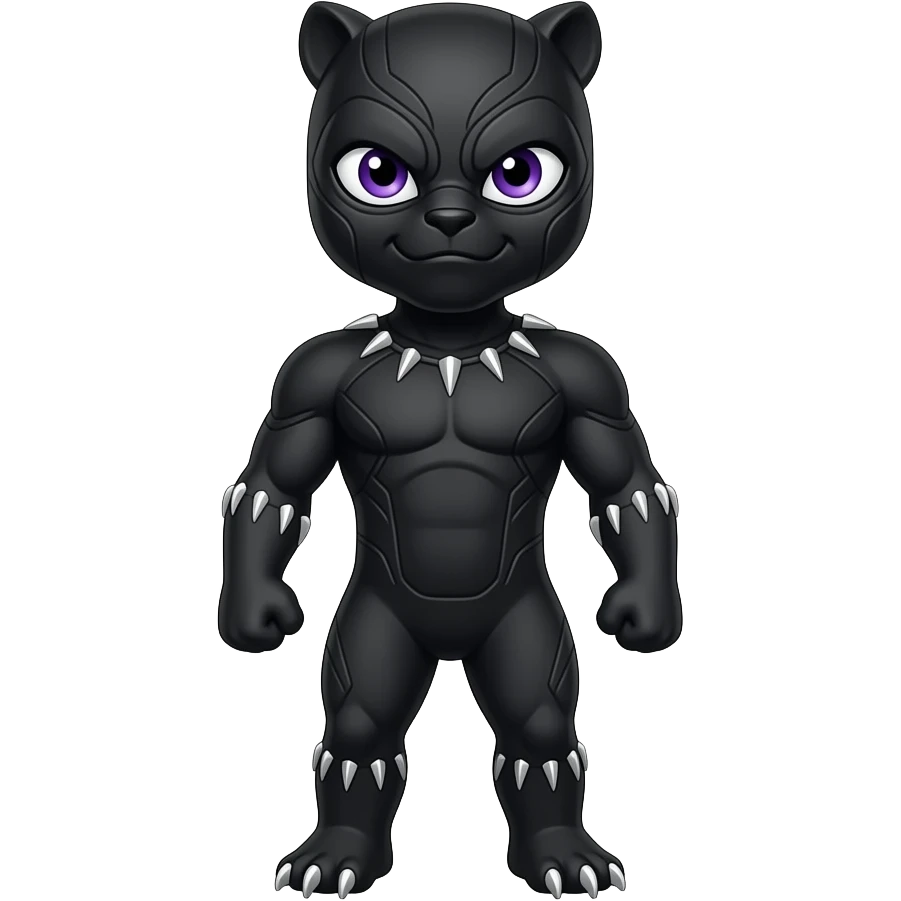 Black panther with purple emoji