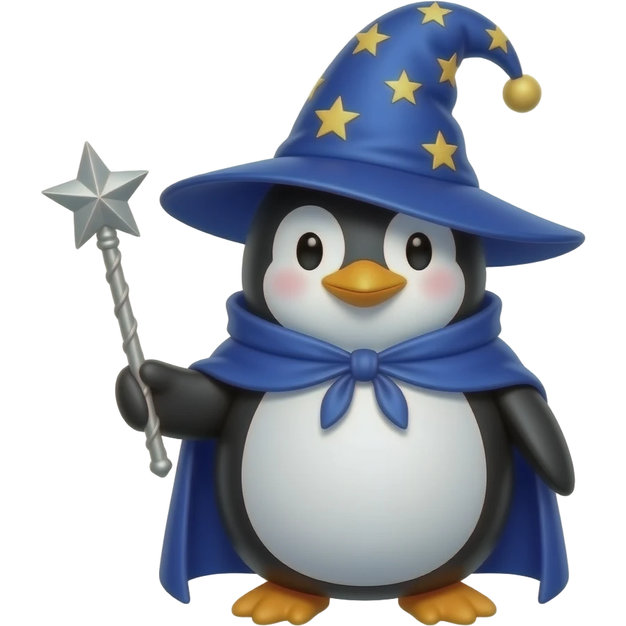 Penguin Wizard emoji