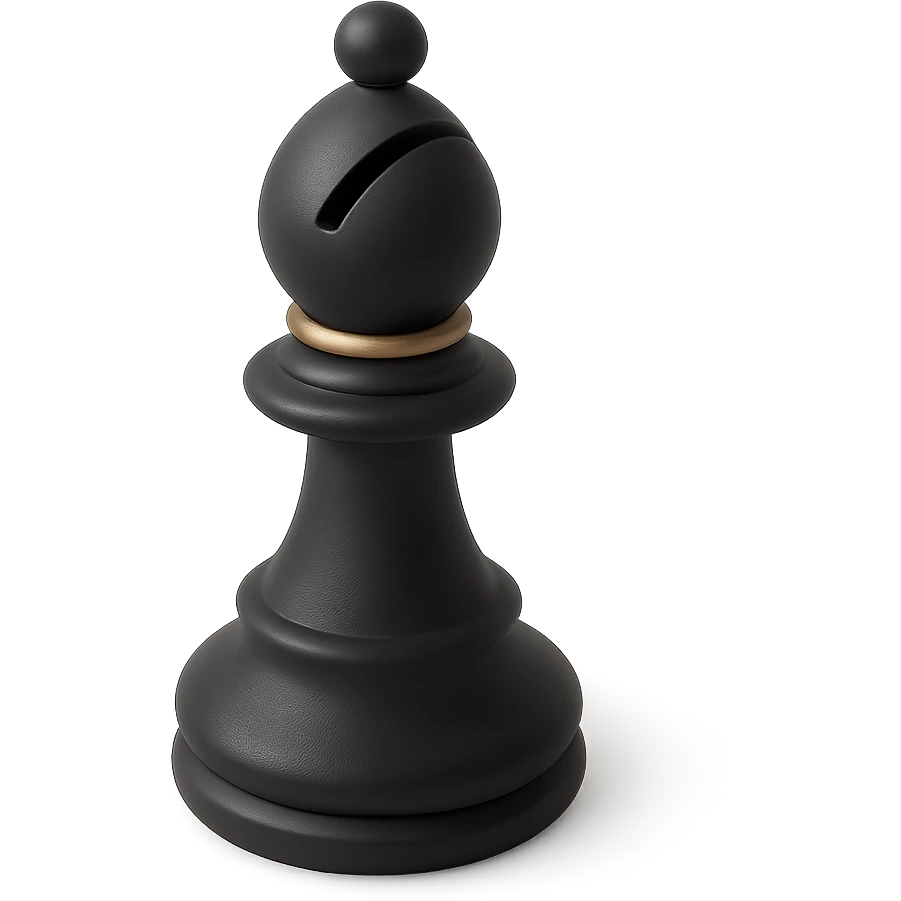 a chess bishop in 3D black style emoji