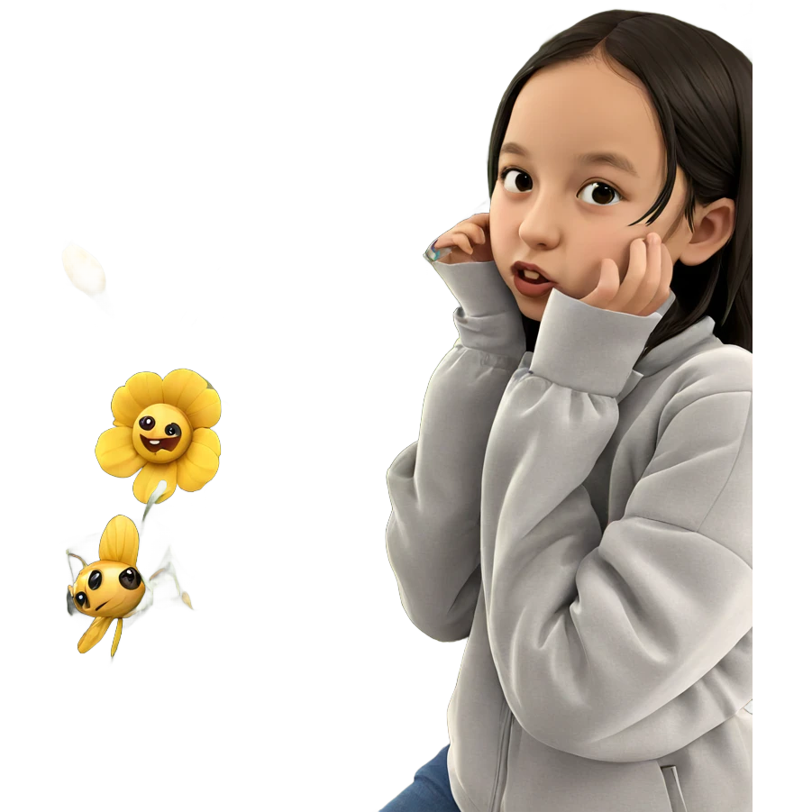 flower girl with bug companion emoji