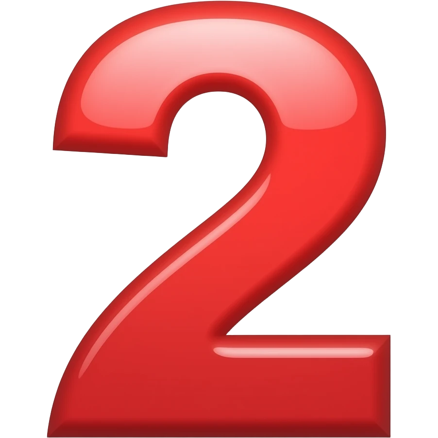 1 = 2 in red color no other elements emoji