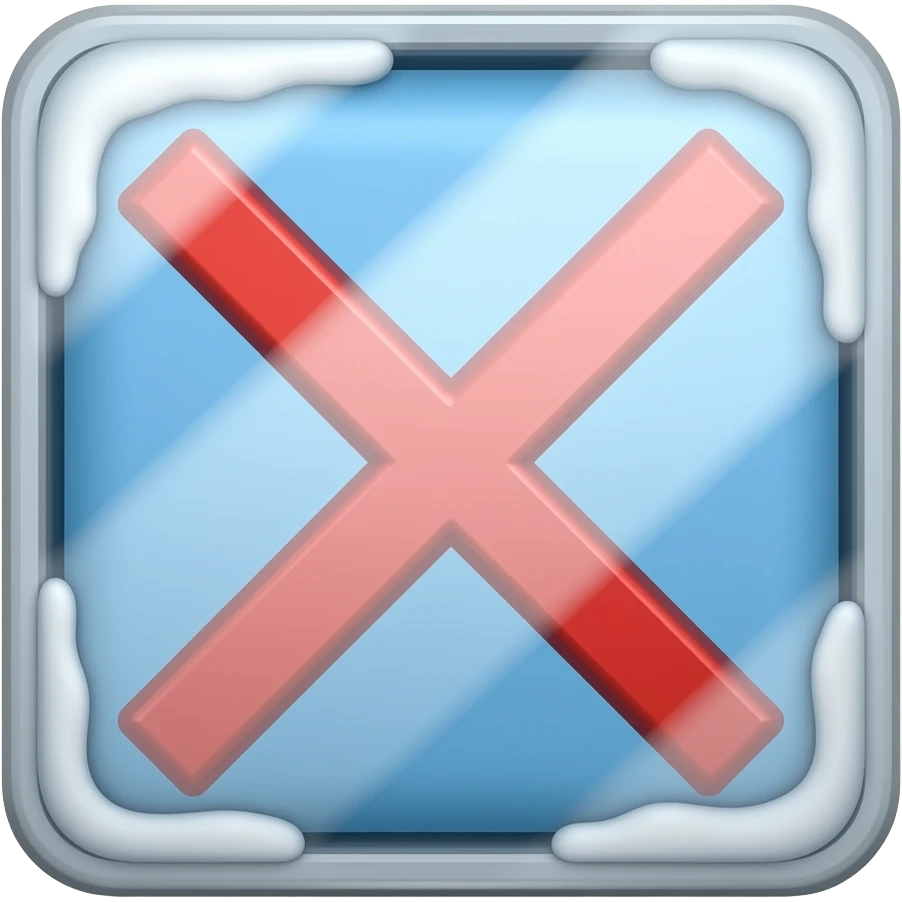 show Cross mark on Window cleaning emoji