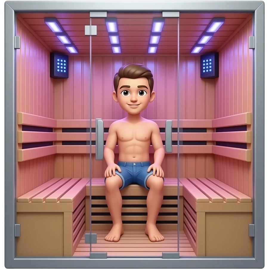 1 person infrared sauna with chromotherapy on the ceiling emoji