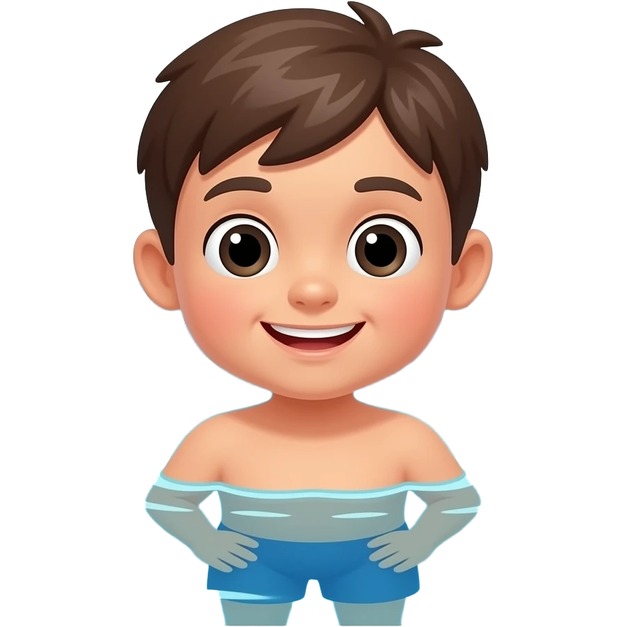 A kid swims in the swimming pool emoji